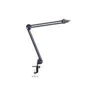 Lightweight Metal Microphone Boom Arm Mic Stand Adjustable Reach And Secure C Clamp For Broadcasting And Podcasting Shock Mount Compatible Stand