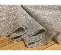 Lightweight Metallic Lurex Fabric Stretch Jersey Material - Sparkling Glitter - Sold by The Metre (Silver)