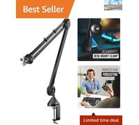 Lightweight Microphone Boom Arm with Easy Clamp Mount - Maximum Height 33"