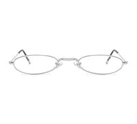 Lightweight Mini Metal Reading Glasses for Men Women, Oval Blue Light Blocking Computer Reader(Silver,3.5)