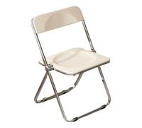 Lightweight Modern Acrylic Folding Chair with Backrest - Space-Saving Design 150kg Capacity Ideal for Living Room & Office Use Portable Fold-Up Seating