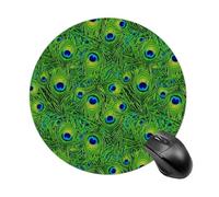 Lightweight Mouse Pad 7.8 Inch, Classic Compact Foldable Mousepad, Women Men Portable Work Mouse Pads For Travel, Business, Animal Beautiful Peacock Feather Green
