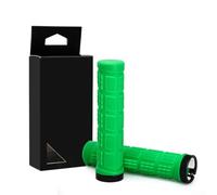 Lightweight MTB Bike Grips with Rubber and Aluminum Lock Ring, Designed for 22.2mm Handlebars, Waterproof for Reliable Performance in Various Weather (Green)