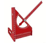 Lightweight Multi Angle Measuring Ruler Essential 3D Carpenter's Square for DIY and Professional Use (red inch)
