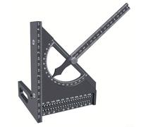 Lightweight Multi Angle Measuring Ruler Essential 3D Carpenter's Square for DIY and Professional Use (grey inch)