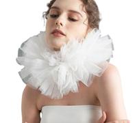 Lightweight Multilayer Mesh Faux Collar Renaissances Layering Ruffled Neck Ruff Scarf Clown Choker For Halloween Party Cosplay Clown Choker Collar