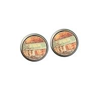 Lightweight Nature Moon Star Yoga Mountain Bar Stud Dangle Earrings for Women Bohemian Retro Snow Mountain Wooden Earrings for Yoga, Skiers, Hikers, Campers, Climbers, Nature Lovers, Wood, No Gemstone
