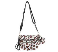 Lightweight Nylon Chest Bag for Women, Small Crossbody Handbags with Matching Headphone Bag, Multi Pocket Casual Shoulder Bags with Adjustable Shoulder Strap for Shopping Daily Use-Style 5 Red