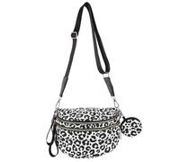 Lightweight Nylon Chest Bag for Women, Small Crossbody Handbags with Matching Headphone Bag, Multi Pocket Casual Shoulder Bags with Adjustable Shoulder Strap for Shopping Daily Use-Style 2 Grey
