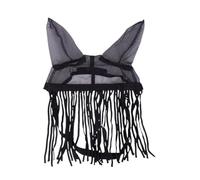 Lightweight Nylon Fringe Fly Veil - Easily Attaches to Horse Halter - Black - Pony