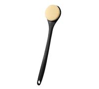 Lightweight Nylon Long Handle Shower Brush with Curved Long Handle for Body for Deep Clean Back Scrubber Bath Brush for Men Quick-Drying(Nero)