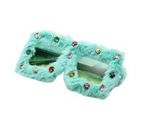 Lightweight Oversized Sunglasses for Birthday Girl, Crystal Polarized Lens Vintage Furry Frame Hip Hop Eye Protections Crystal Shades