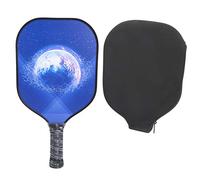 Lightweight Paddle, Fiberglass Racket with Textured Surface and PP Core, Comfortable Grip for Beginners and Players, Includes Carry Bag