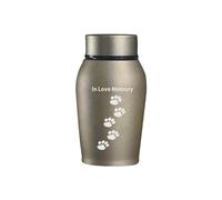 Lightweight Pet Container Stainless Steel Pet Urn for Dogs Cats Durable Handheld Memorial Container with Paws Pattern Portable Cremation Keepsake Box Antique Gold