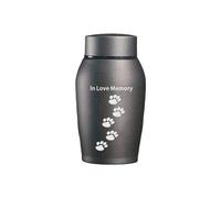 Lightweight Pet Container Stainless Steel Pet Urn for Dogs Cats Durable Handheld Memorial Container with Paws Pattern Portable Cremation Keepsake Box Grey
