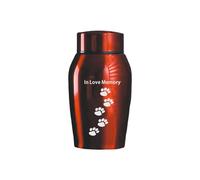Lightweight Pet Container Stainless Steel Pet Urn for Dogs Cats Durable Handheld Memorial Container with Paws Pattern Portable Cremation Keepsake Box Red