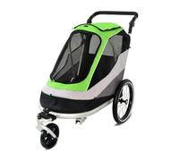 Lightweight Pet Stroller Can Be Connected to Bicycle Pet Trailer, Large Space Dog and Cat Cart, Go Out to Play Cart for Dogs/Cat On The Trip (Color : Green)
