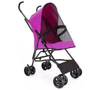 Lightweight Pet Stroller for Cats Puppy & Kitten Pet Strollers for Small Dogs Umbrella Structure Carrier Breathable Dog Prams for Small Dogs (Green) (Rose Red)