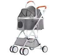 Lightweight Pet Stroller with Aluminum Frame, Removable Dog & Cat Cart, Foldable 4-Wheel Pet Trolley for Small Animals, Travel-Friendly Pet Carrier