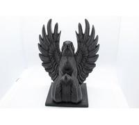 Lightweight Phoenix Bookend by K E Kreations - 3D Printed Shelf or Window Decor - 3 Colors - Mythical Bird Design - Unique Home Accent - Handmade Modern Sculpture (Black)