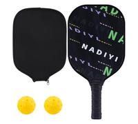 Lightweight Pickleball Paddles Set of 2, Fiberglass Pickleball Paddle with 4 Pickle Balls, Durable Racket for Beginners, Pros, Men, Women, Adults, Kids (Green, Pickleball Paddles Set of 1)