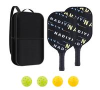 Lightweight Pickleball Paddles Set of 2, Fiberglass Pickleball Paddle with 4 Pickle Balls, Durable Racket for Beginners, Pros, Men, Women, Adults, Kids (Yellow, Pickleball Paddles Set of 2)