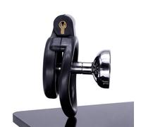 Lightweight Plastic Chastity Cage for Man Penis Exercise Flat Chastity Lock with 4 Sizes Rings Invisible Lock & Key Negative CB Lock Removable Catheter Sissy Negative Cover Sex Toys