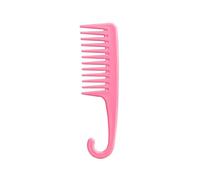 Lightweight Plastic Comb Long-Handled Hook Detangler Hairbrush Wide-Tooth Comb Can Be Hung Suitable For Various Hairstyles multifunctional(Pale red)