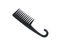 Lightweight Plastic Comb Long-Handled Hook Detangler Hairbrush Wide-Tooth Comb Can Be Hung Suitable For Various Hairstyles multifunctional(Nero)