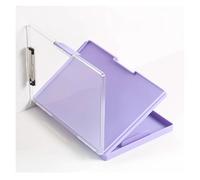 Lightweight Plastic Folder Double-Layer A4 Folder Large Capacity Multi-Functional Writing Pad Storage Box Can Be Hung Neat(Lila)