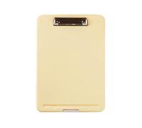 Lightweight Plastic Folder Double-Layer Large-Capacity Folder Multi-Functional A4 Writing Board with Ppen Slot Hangable Neat(Gelb)