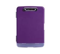 Lightweight Plastic Folder Side-Opening A4 Folder Multi-Functional Writing Board Large Capacity Hangable with Pen Box Neat(Dark Purple)