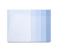 Lightweight Plastic Folder Thickened L-Shaped Transparent 3-Page Multi-Layer Insert Folder Large Capacity Easy to Carry Neat(Blu)