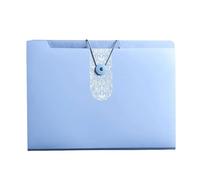 Lightweight Plastic Folder Thickened Transparent Insert Categorized A4 Folder Large Capacity Multi-Layer Binder Easy to Carry Neat(Blu,8 Layer)