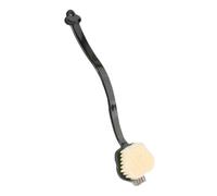 Lightweight Plastic Long Handle Shower with Stiff and Soft Bristles 3 in 1 Body Brush with Curved Long Handle Men and Women Quick-Drying(Nero)