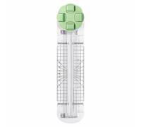 Lightweight Plastic Paper Trimmer, Multi-Function Craft Paper Cutter Slider Tool with Straight Wave Perforated & Creasing Blades for Cutting Paper Label Photos Postcards Scrapbook Card, Green