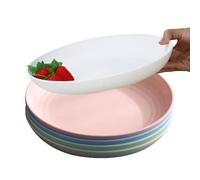 Lightweight Plastic Plates, Unbreakable Dinner Plate Set Reusable Set of 4 ,Sturdy Unbreakable Dishes Set for Pasta Bowls,Ramen,Drop Resistant, BPA Free Dinnerware Microwave Safe Dishwasher Safe