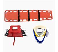 Lightweight Plastic Spine Board Stretcher with Neck Brace & Head Bed - EMT, Ambulance & Sports Field Emergency Rescue Equipment, Portable First Aid Device