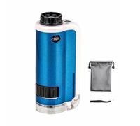 Lightweight Pocket Microscope Educational Toy for with LED 100X-250X Magnification Science Learning Magnification Alloy Kids Microscope
