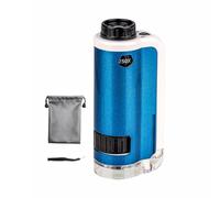 Lightweight Pocket Microscope Educational Toy for with LED 100X-250X Magnification Science Learning Magnification Alloy Kids Microscope
