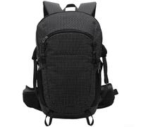 Lightweight Polyester Backpack 28L with Safety Whistle | Includes integrated safety whistle, ergonomic S-straps, reduces shoulder strain, perfect for long treks(Black)
