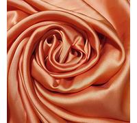 Lightweight Polyester Silk Charmeuse - Silky Satin Fabric with Luxurious Finish | Dressmaking, Bridal, Prom, Décor, Crafts | 44" (112cm) Wide | Sold in Pre-Cut Lengths (Orange, 1 Meter)