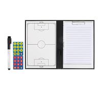 Lightweight Portable Basketball Playbook for Coaches, Soccer Coaching Board Table, with Water-Based Pen, Magnetic Chess Pieces and 30 Sheets of A4 Paper(Soccer)
