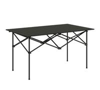 Lightweight Portable Camping Table - Folding Aluminum Picnic Table with Roll-Up Top & Carry Bag for Outdoor Camping Hiking Fishing Cooking - Compact Black 95x55x50/80cm