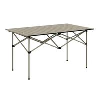 Lightweight Portable Camping Table - Folding Aluminum Picnic Table with Roll-Up Top & Carry Bag for Outdoor Activities Hiking Fishing Cooking - Black 95x55x50cm