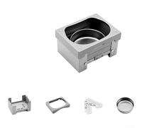 Lightweight Portable Foldable Solid Fuel Stove 12.5x15x2cm for Camping, Outdoor Picnic Cooking Galvanized Iron 150g Quick Boiling Modular Design with Accessories, Silver(H)