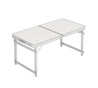 Lightweight Portable Folding Camping Table - Aluminum Utility Table for Outdoor Picnics, Offices, Schools & Gardens - Half-Fold Design with Carry Handle (White)