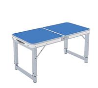 Lightweight Portable Folding Table & Stool Set - Adjustable Height Aluminum Camping Gear Easy Carry Handle Blue - Ideal for Picnics Travel & Outdoor Adventures