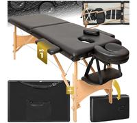 Tectake Massage Table 2-Zone Freddi 5cm Padding and Bag - Black, Black