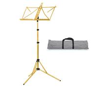 Lightweight Portable Music Stand for Sheet Music, Folding Aluminum Sheet Music Stand for Instrumental Performance, Music Holder for Music Student or Adults, with Carrying Bag (Color : Gold)